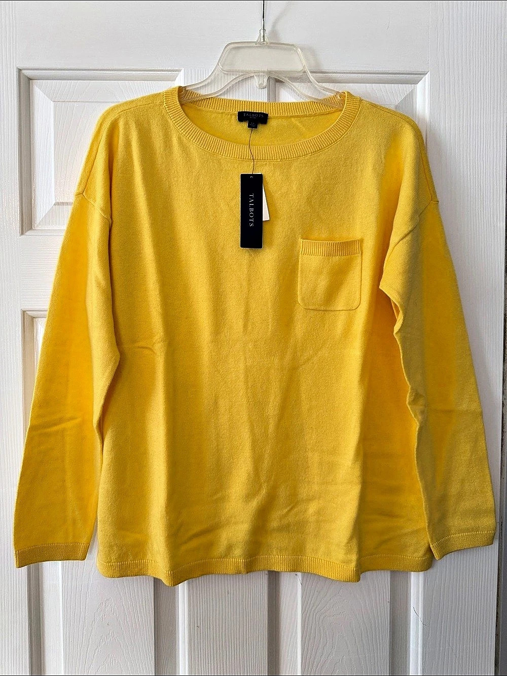 Talbots Cotton Wool Cashmere Crewneck Sweater Size Large Petite NWT